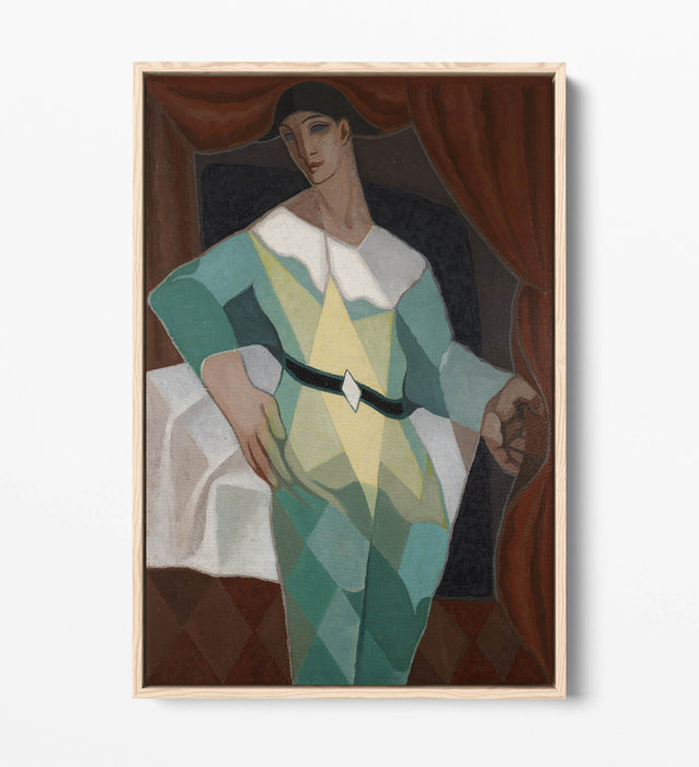 JUAN GRIS, HARLEQUIN -FLOAT EFFECT CANVAS WALL ART PRINT