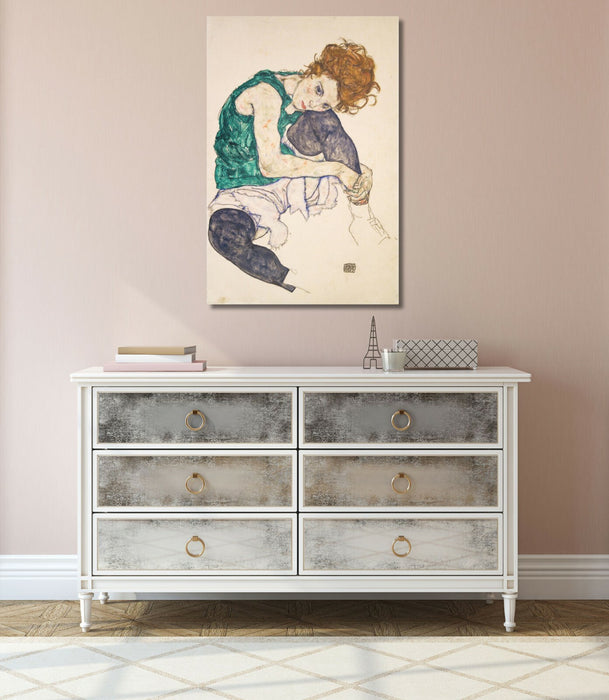 Canvas Wall Art – Egon Schiele Seated Woman Framed Canvas Print UK Made