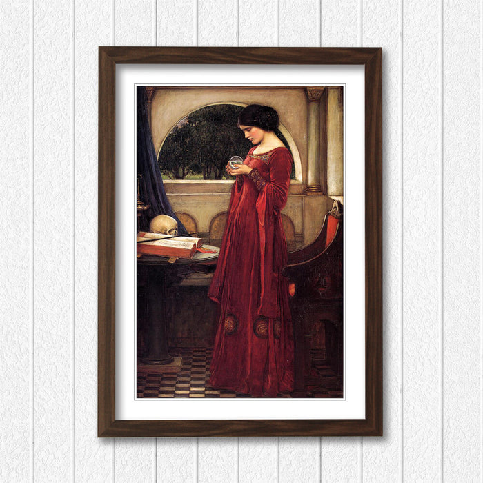 JOHN WILLIAM WATERHOUSE CRYSTAL BALL FRAMED ART POSTER PAINTING PRINT 4 SIZES