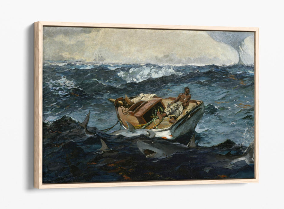 WINSLOW HOMER, THE GULF STREAM -FLOAT EFFECT CANVAS WALL ART PRINT