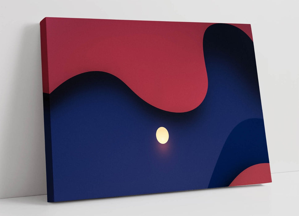 Canvas Wall Art - Moon Art Print Blue Sky Abstract Canvas Print Ready to Hang