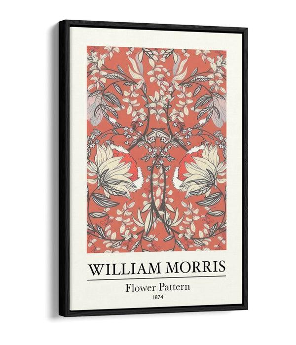 Floral Canvas Art – Handmade UK Canvas With Vibrant Flower Pattern Print & Float Effect Frame