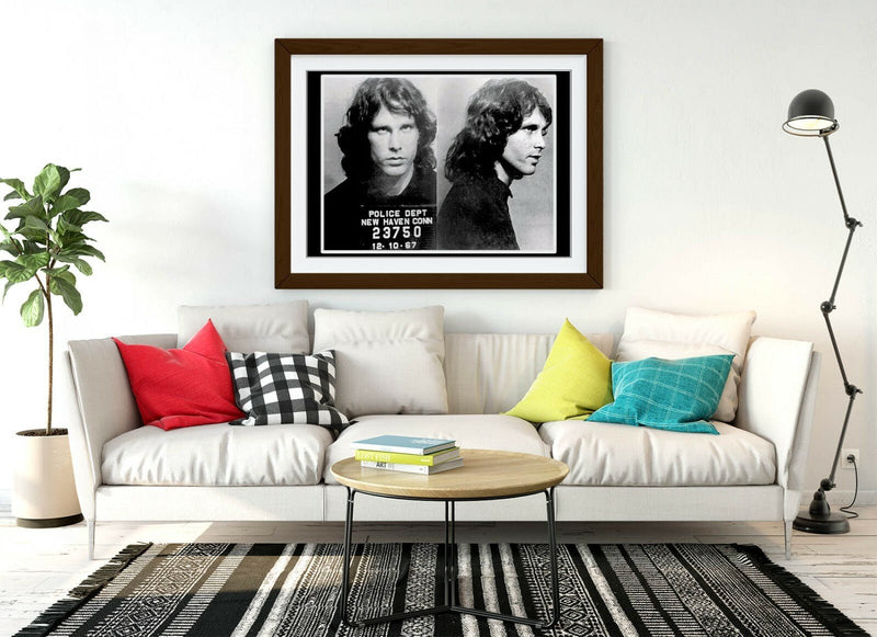 Jim Morrison Poster - Framed Wall Art | Black and White Print with MDF Wood Frame