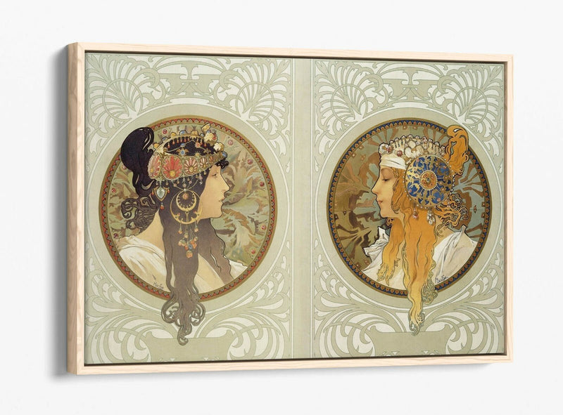 Byzantine Canvas Wall Art - Alphonse Mucha Float Effect Canvas Print - Handmade UK