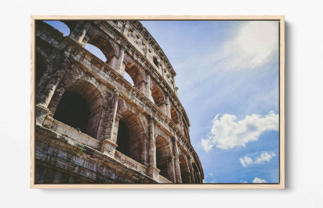 Canvas Wall Art - The Colosseum Float Effect Print | Handmade Beige Decor