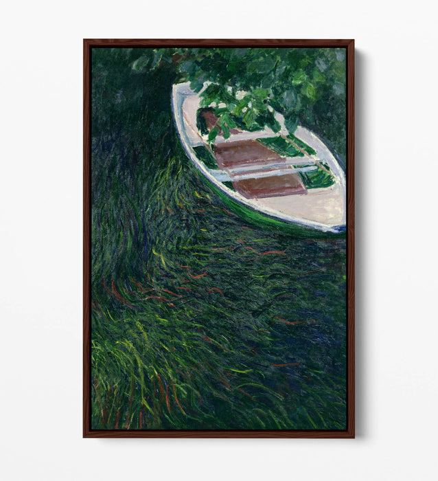 Canvas Wall Art Print – Claude Monet Row Boat Float Effect On Premium Frame