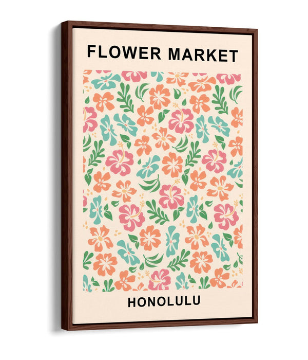 Floral Canvas Art Print - Contemporary Wall Decor With Float Effect Frame