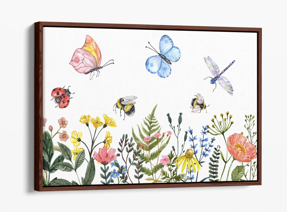 Canvas Wall Art Print - Summer Floral Canvas With Float Effect Frame