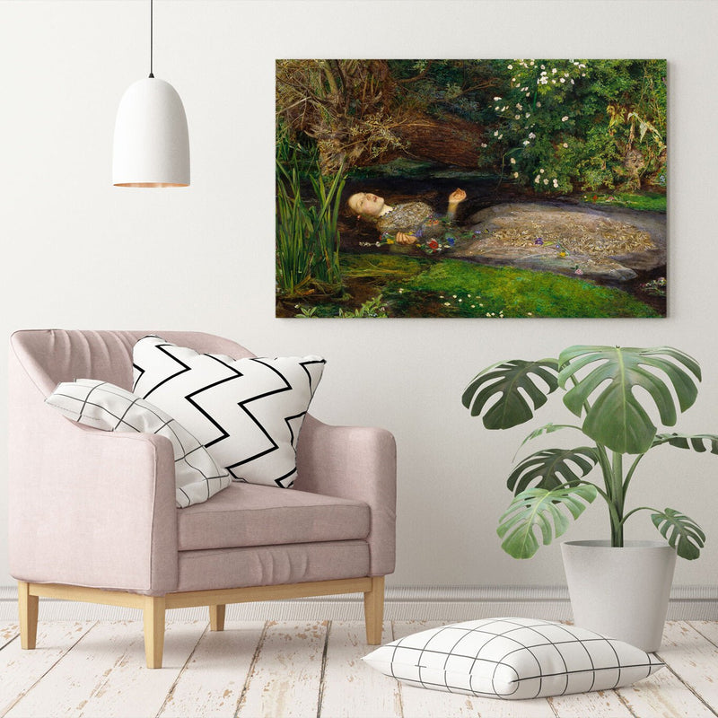 Canvas Wall Art - John Everett Millais Ophelia Framed Print With Premium Varnish Finish