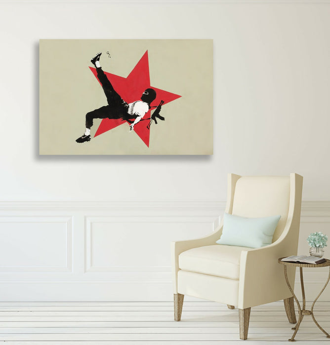 CANVAS WALL ART STREET PRINT ARTWORK GRAFFITI FOOTBALL RED STAR BANKSY