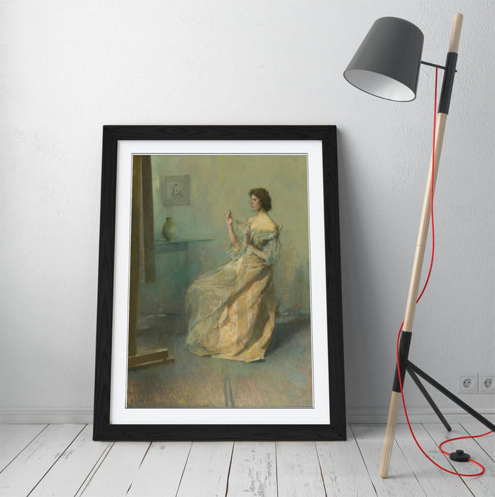 Framed Wall Art - Thomas Wilmer Dewing The Necklace Painting | Handmade UK Print