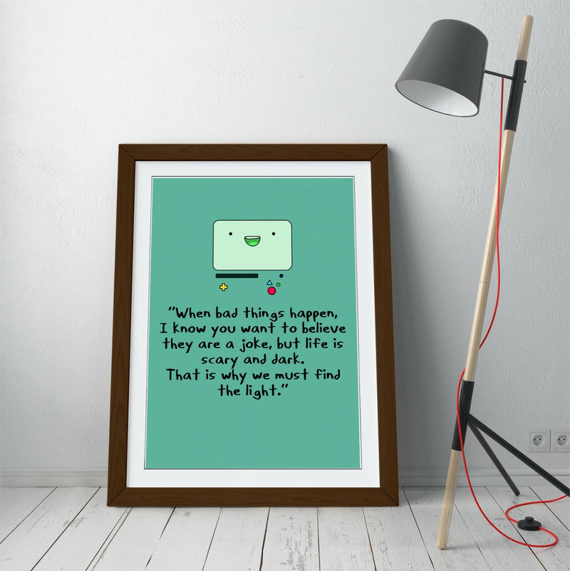Framed Wall Art – Adventure Time Poster With BMO Style Print | Handmade UK Picture