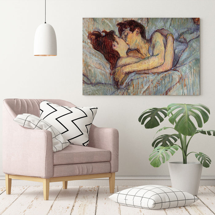 Henri Lautrec In bed the Kiss Love CANVAS WALL ART PRINT PAINTING FRAMED