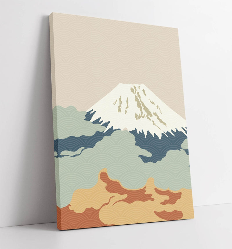 Fuji Mountain Canvas - Minimalist Abstract Wall Art | Handmade UK Canvas Print