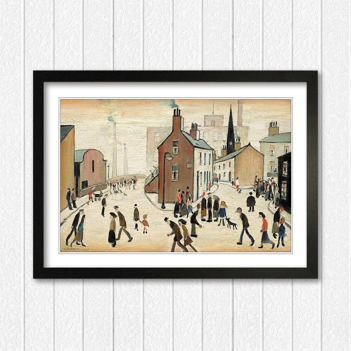 Street Scene People FRAMED WALL ART PRINT PAINTING Artwork 4 SIZE LS Lowry Style