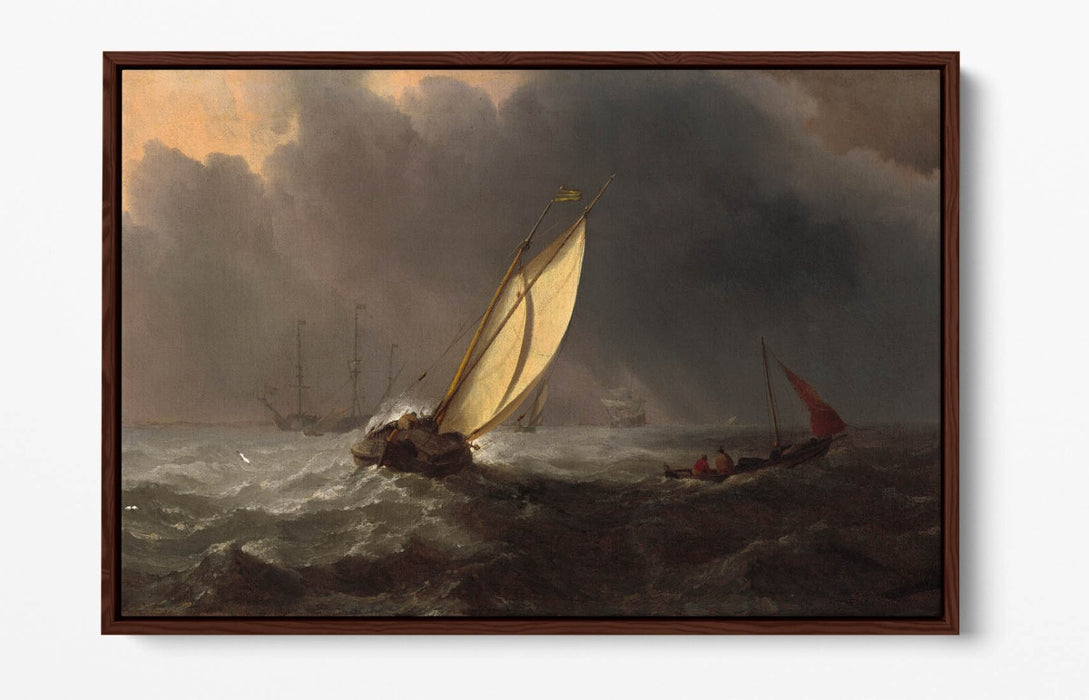 Float Effect Canvas Art - Premium Varnish Satin Finish, Willem Van De Velde Print