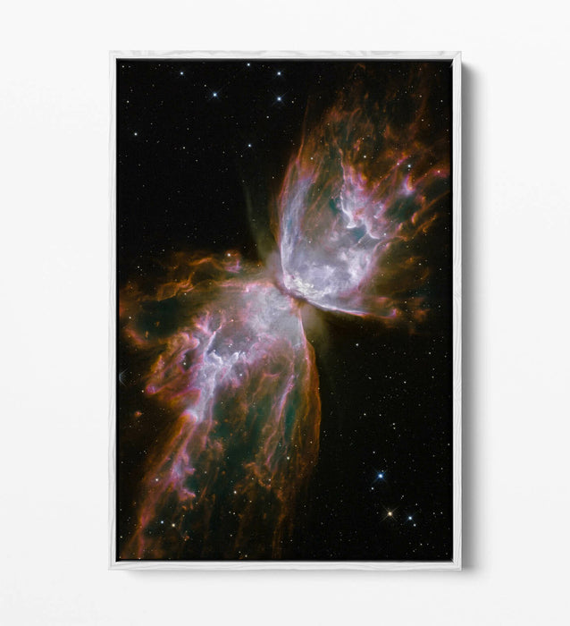 NASA PLANETARY NEBULA NGC -FLOAT EFFECT CANVAS WALL ART PIC PRINT- LILAC ORANGE