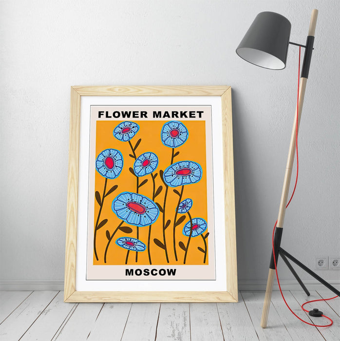 Flower Market Poster - Framed Wall Art Print | Handmade UK Floral Decor