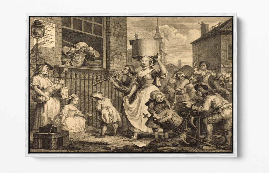 WILLIAM HOGARTH, THE ENRAGED MUSICIAN -FLOAT EFFECT CANVAS WALL ART PRINT