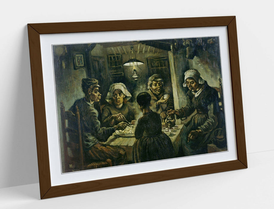 VAN GOGH POTATO EATERS -ART FRAMED POSTER PICTURE PRINT ARTWORK- BROWN BLACK