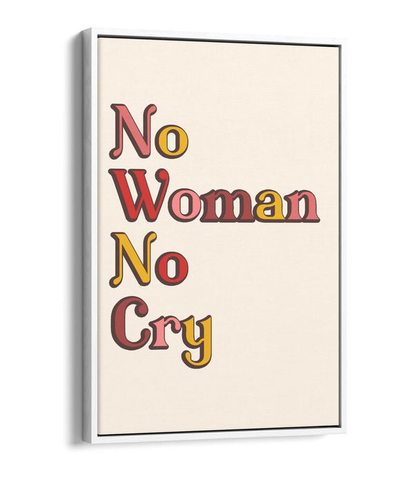 "NO WOMAN NO CRY" BOB MARLEY HOME LOVE QUOTE -FLOAT EFFECT CANVAS ART PRINT