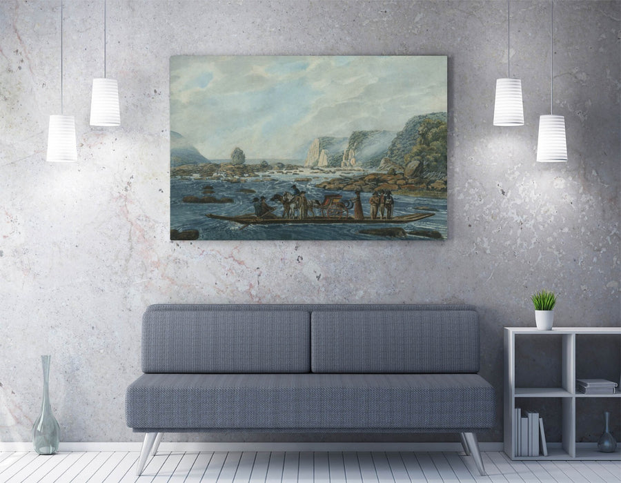 Canvas Wall Artwork | Handmade Ferry Scene Canvas Print with Premium Varnish