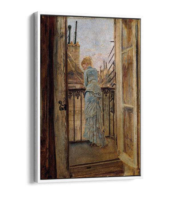Canvas Wall Art - Anton Romako On The Balcony | Float Effect Premium Frame
