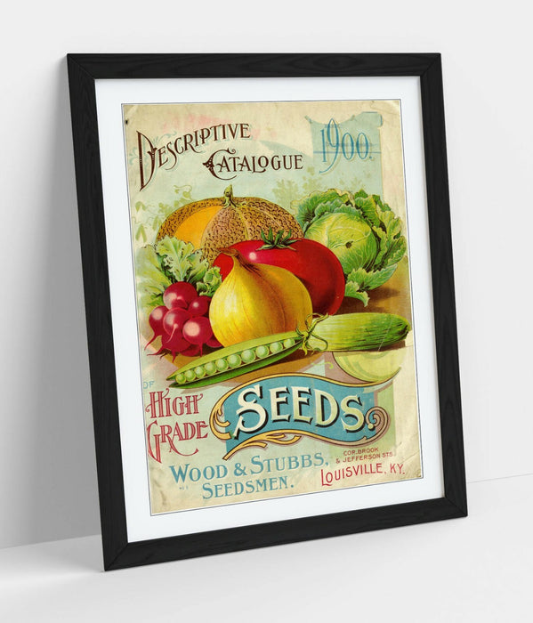 QUIRKY VINTAGE SEEDS ADVERTISEMENT ART POSTER -FRAMED WALL ART PICTURE PRINT