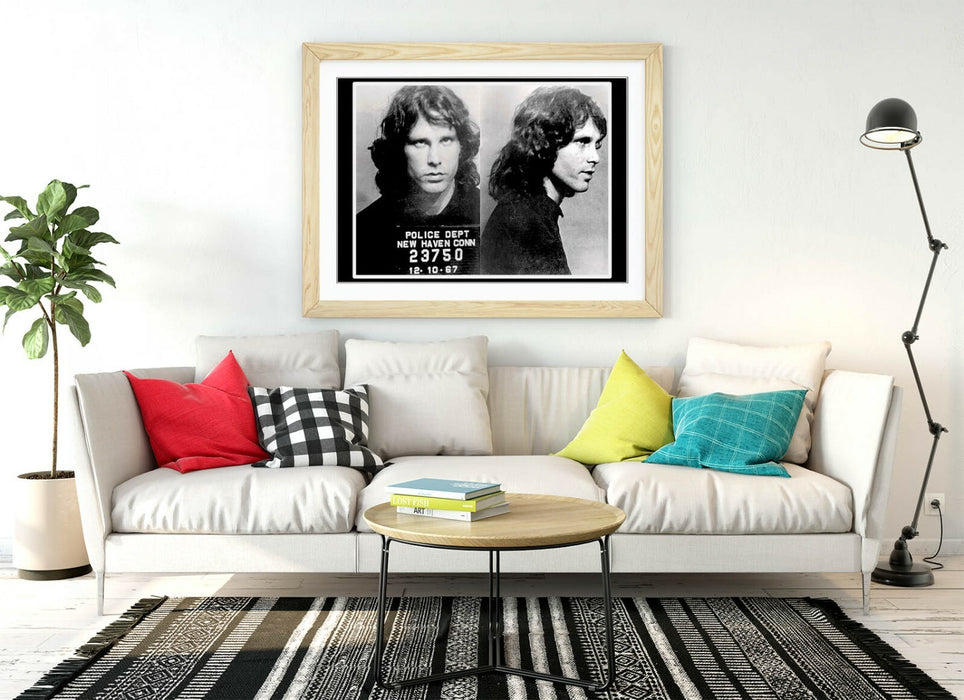 JIM MORRISON MUGSHOT 1 -ART FRAMED POSTER PICTURE PRINT ARTWORK- BLACK & WHITE