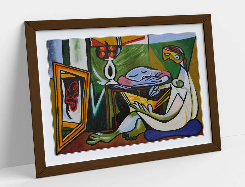 Picasso Framed Poster – Modern Wall Art Print With Green Blue Artwork