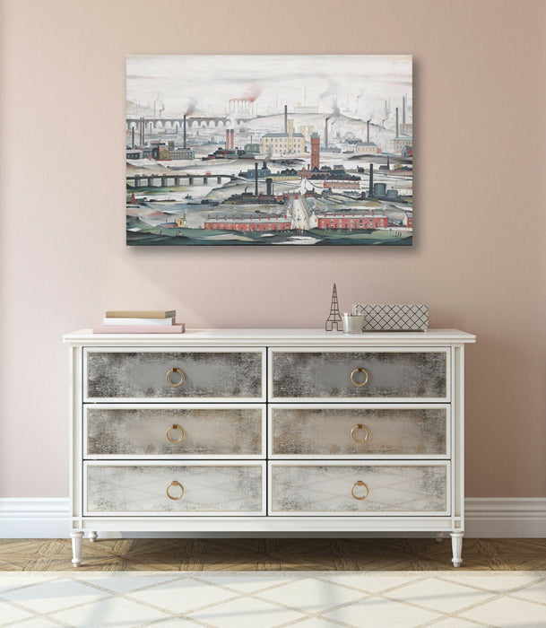 CANVAS WALL ART ARTWORK FRAMED PRINT PAINTING Industrial LS Lowry Style
