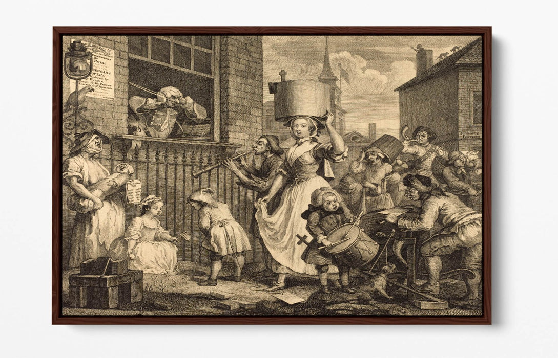WILLIAM HOGARTH, THE ENRAGED MUSICIAN -FLOAT EFFECT CANVAS WALL ART PRINT