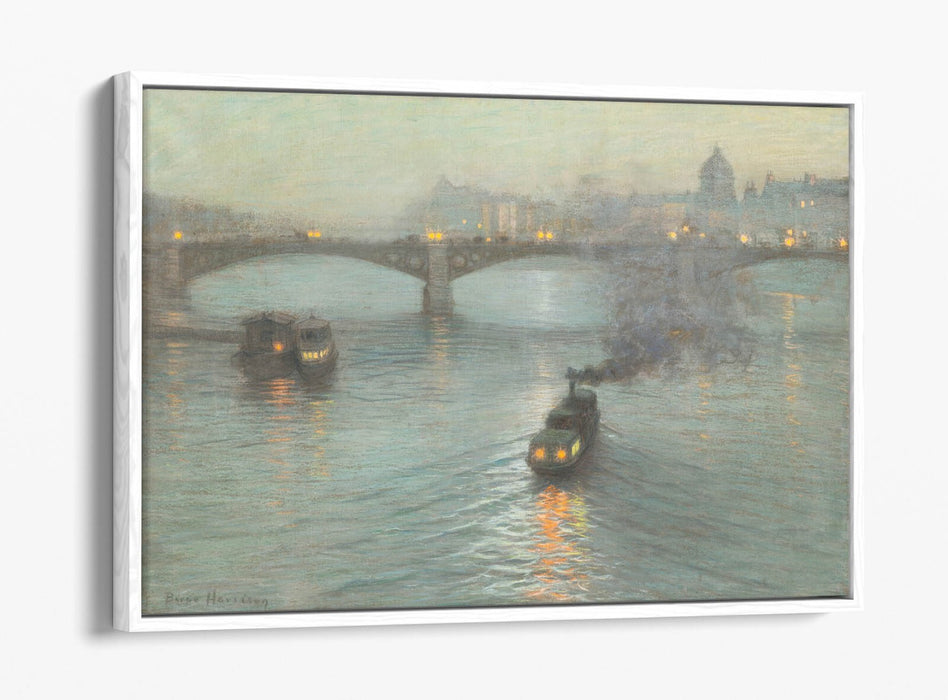 L. BIRGE HARRISON, EVENING ON THE SEINE -FLOAT EFFECT CANVAS WALL ART PRINT