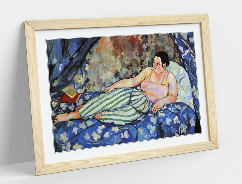Framed Art Print - Suzanne Valadon Blue Room Artwork | Faux Wood Frame, Ready To Hang