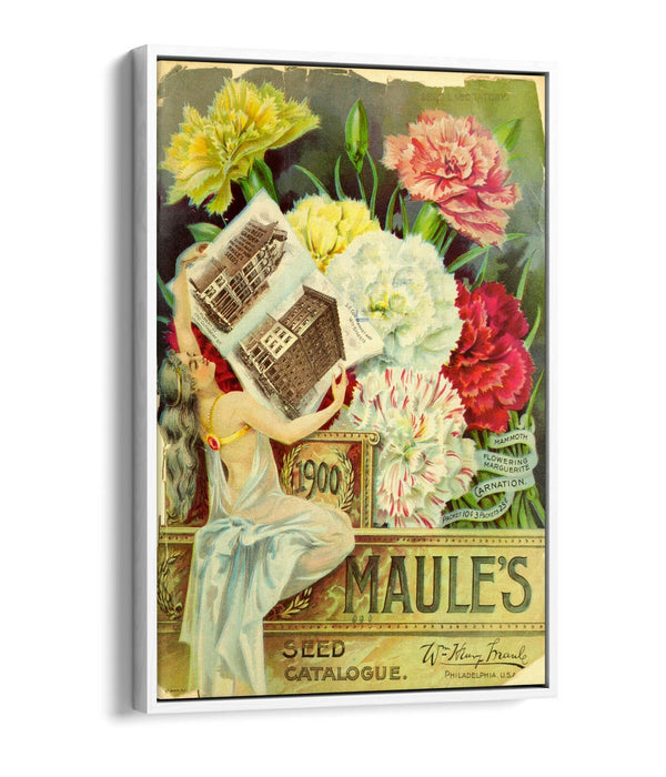 QUIRKY VINTAGE FLOWERS ADVERTISEMENT POSTER -FLOAT EFFECT CANVAS WALL ART PRINT