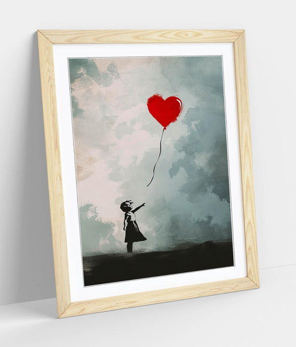 Banksy Wall Art Print – Heart Balloon Girl Art Framed Wall Decor Poster