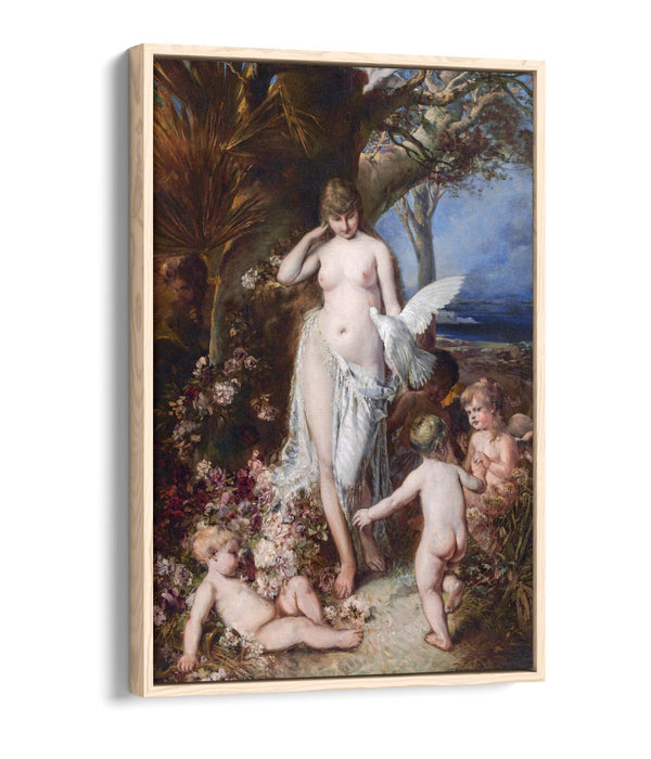 HANS MAKART, ALLEGORY OF LOVE -FLOAT EFFECT CANVAS WALL ART PRINT