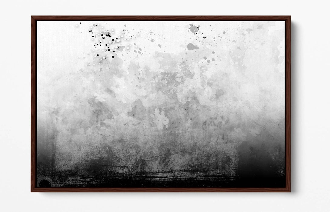 Canvas Wall Art - Abstract Black White Sketch Background with Float Effect Frame