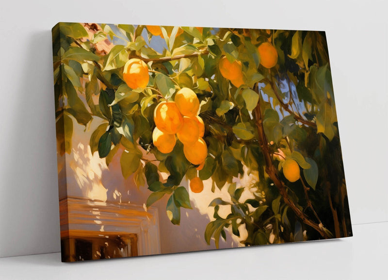Orange Tree Canvas Art – Vibrant Handmade Canvas Wall Art With Premium Varnish Finish