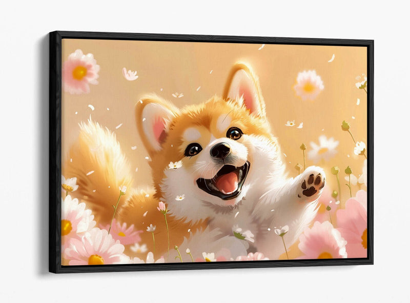Shiba Inu Canvas Art - Cute Dog Wall Decor | Float Effect Canvas Print