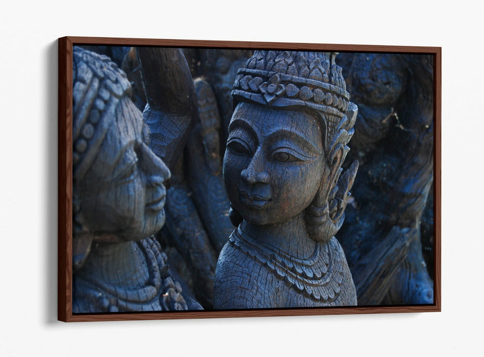 Buddha Canvas Art – Grey Buddha Statue Float Effect Canvas With Premium Varnish Finish
