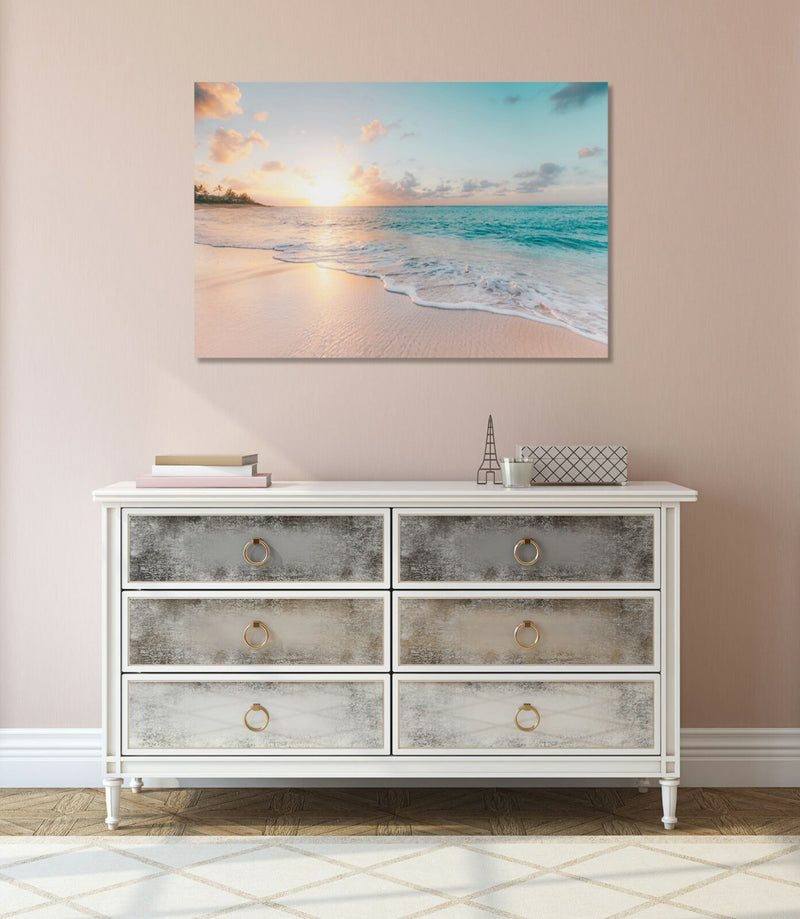 Canvas Wall Art – Hawaii Beach Print With 30mm Deep Frame | Peaceful Handmade Design