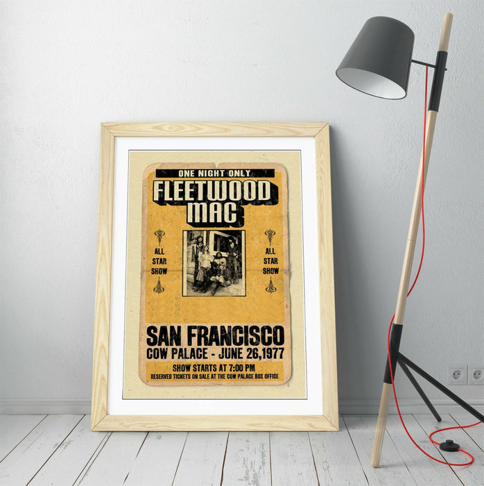Fleetwood Mac Poster - Vintage Music Poster With Handmade UK Frame & Matte Paper