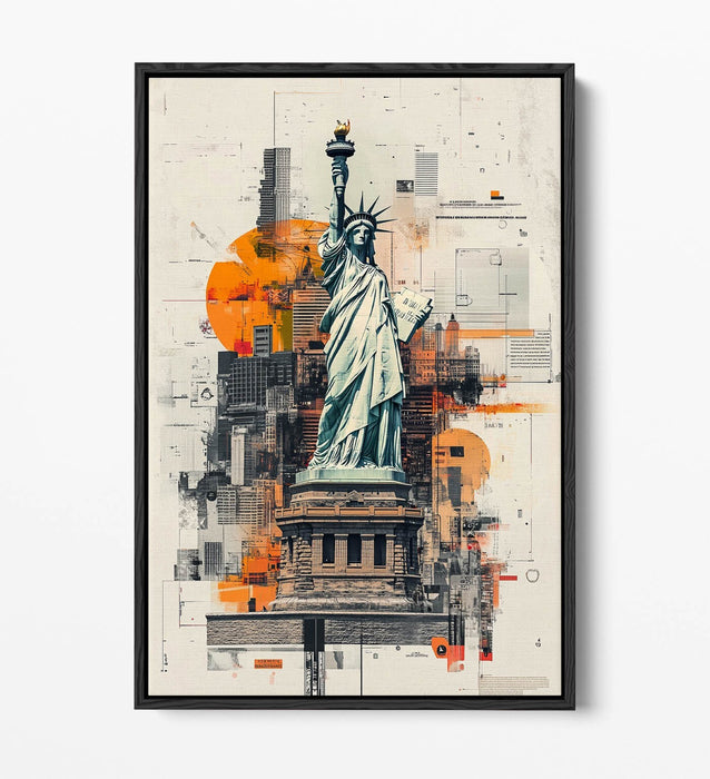 Statue of Liberty Canvas – New York Wall Art With Float Effect Frame