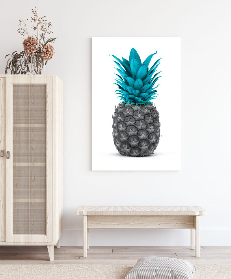 Pineapple Canvas Wall Art – Black White Pineapple Print on Premium Satin Finish Canvas