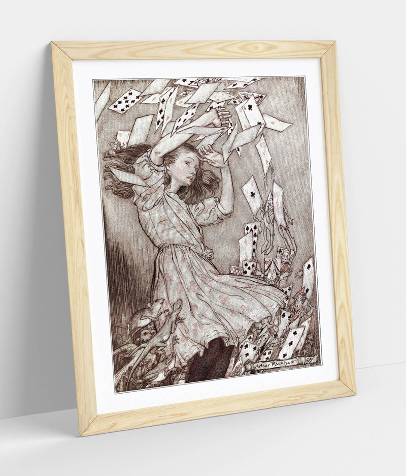 Alice in Wonderland Poster – Framed Art Print on Matte Paper with Faux Wood Frame