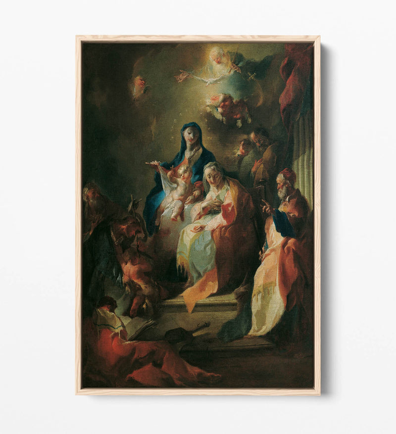 Canvas Wall Art - Franz Maulbertsch The Holy Kin | Float Effect Premium Frame