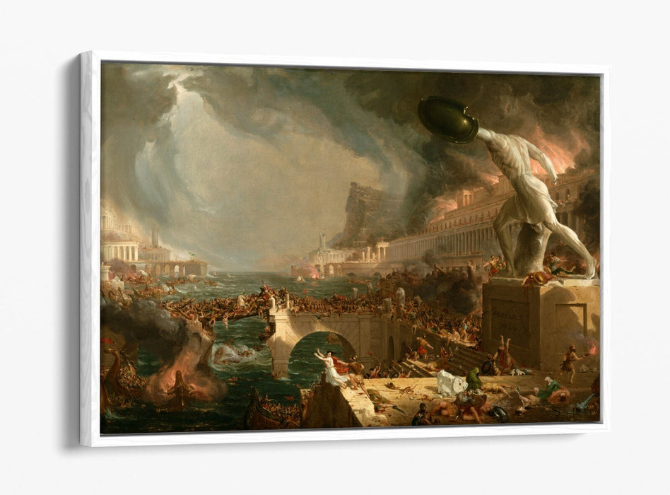 Canvas Wall Art Print – Thomas Cole Empire Destruction Float Effect Premium Canvas