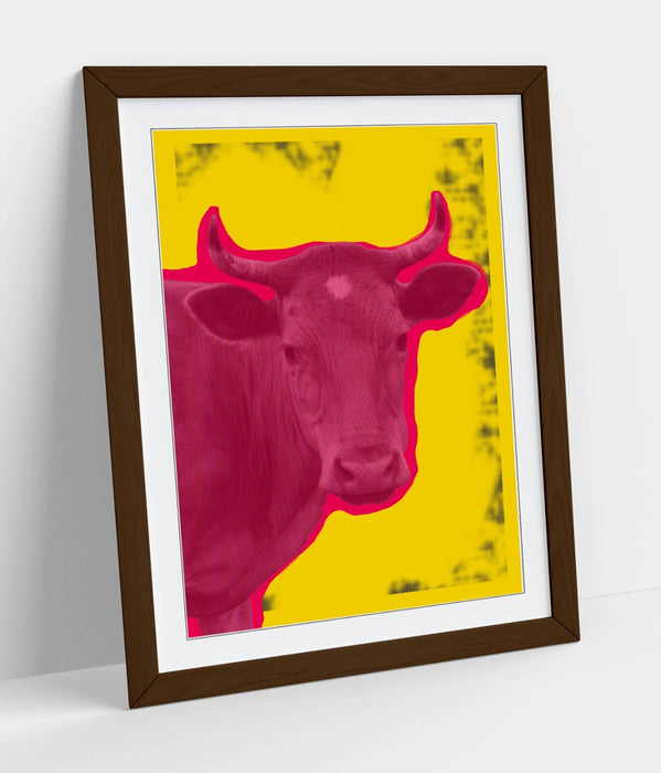 PINK COW POP ART WARHOL INSPIRED -ART FRAMED POSTER PICTURE PRINT ARTWORK
