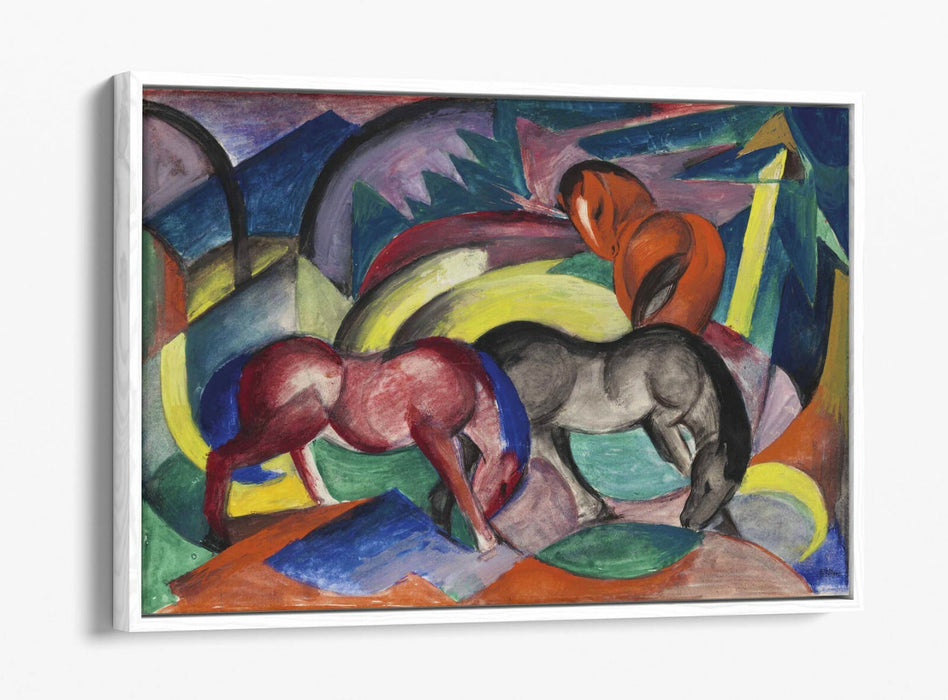 Canvas Wall Art - Franz Marc Three Horses Float Effect Print | Handmade, Ready to Hang